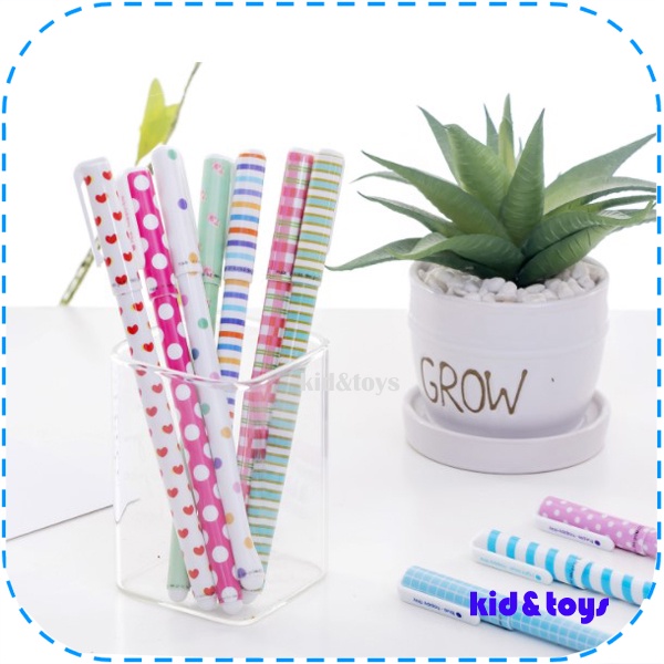 

1 Set 10 Pcs Pulpen Gel Warna Warni Motif Bunga Polkadot Pulpen Warna Alat Tulis Pen
