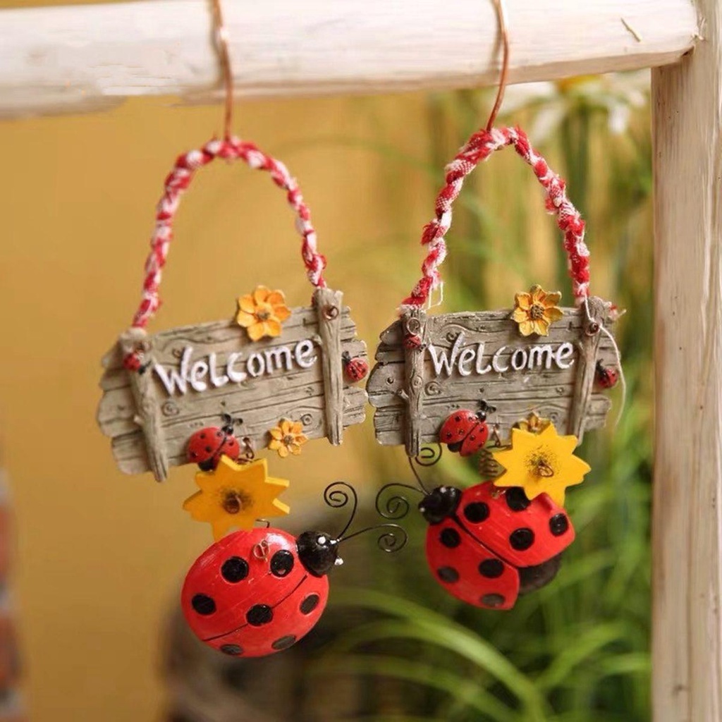 [Elegan] Doorplate Teras Adorable Spring Ladybug Decor