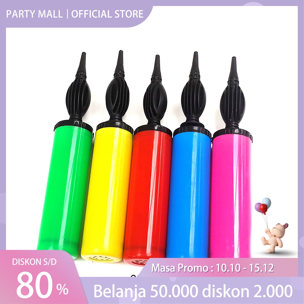 Pompa Balon tangan manual warna warni / Pompa Tangan