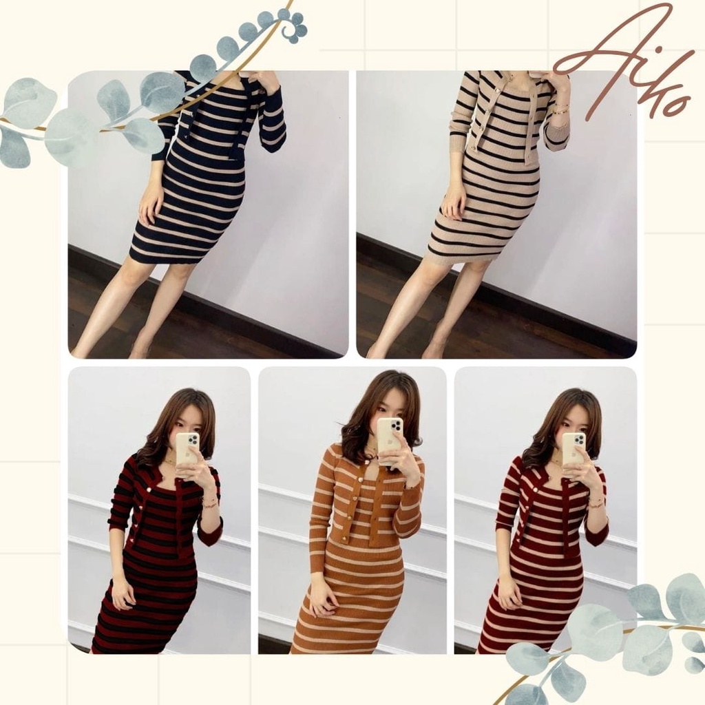 DRESS POKET DRESS BODYCON DRESS RAJUT DRESS CARDIGAN