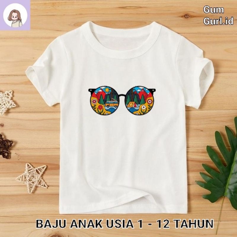 Kaos baju anak GLASSES tshirt DISTRO oversize lokal hitam laki laki perempuan jumper baby kids tee v