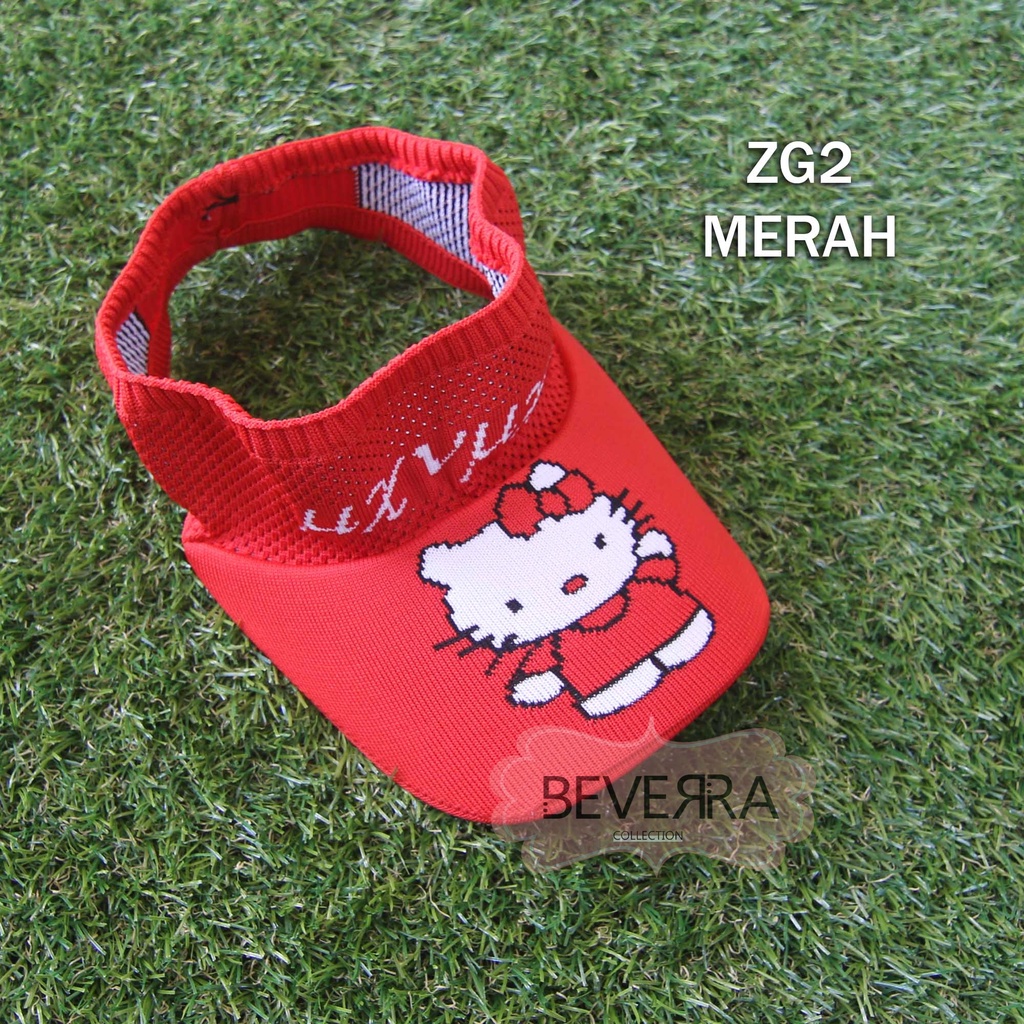 TOPI ANAK RAJUT VISOR PANTAI SUNSHADE MOTIF KARTUN BASEBALL ANTI UV ANAK KECIL LUCU LUCU - ZH-ZG2 RED