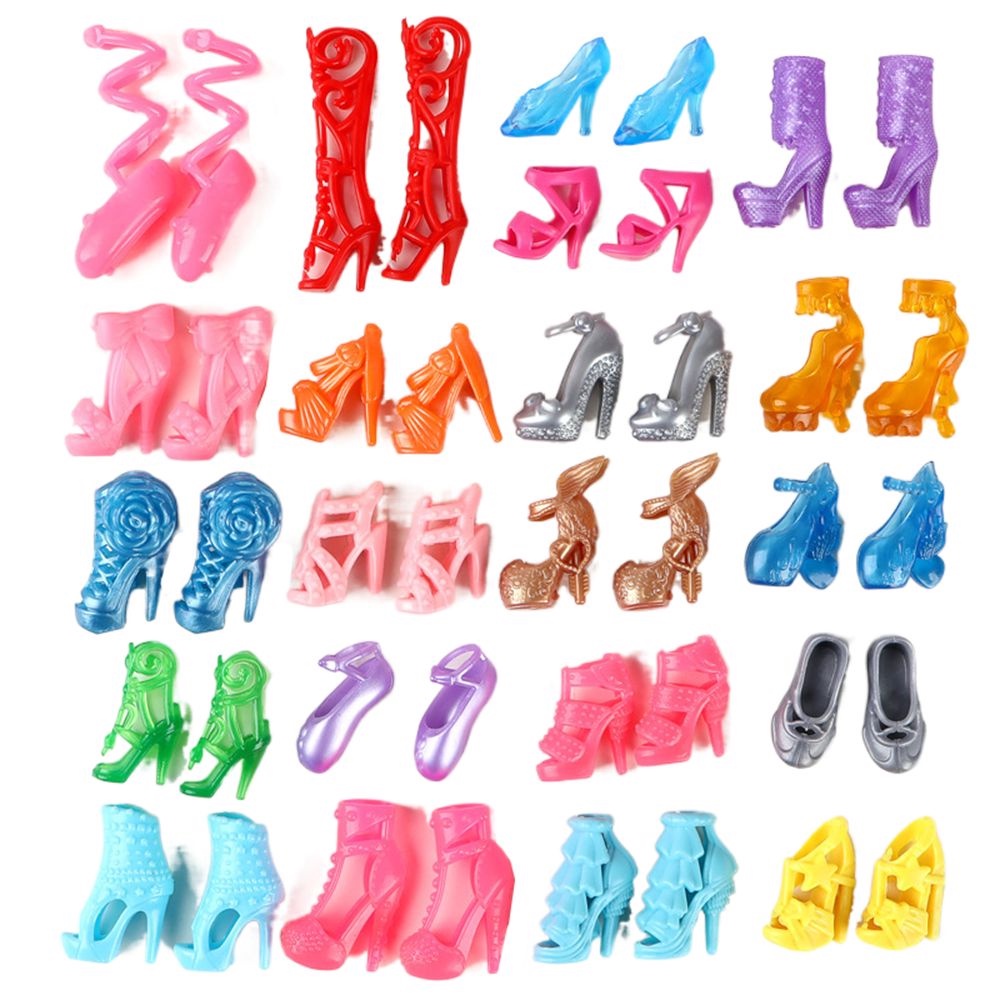 Lanfy Sepatu Boneka Gadis Hadiah 10/30pasang 30cm 11.8Inch Fashion Mainan Anak Perempuan Sepatu Kristal