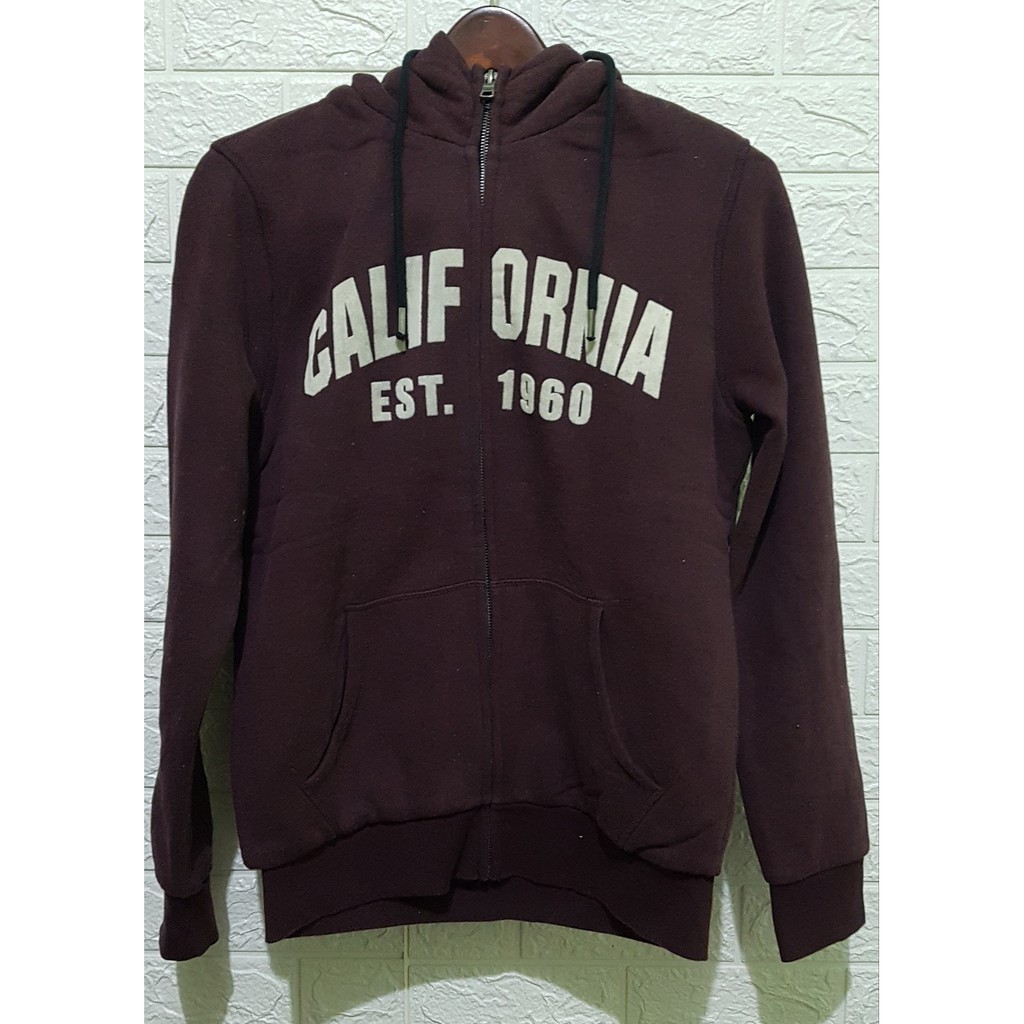 Hangten Sherpa Zipper Hoodie Preloved Second Unisex Cowo Cewe