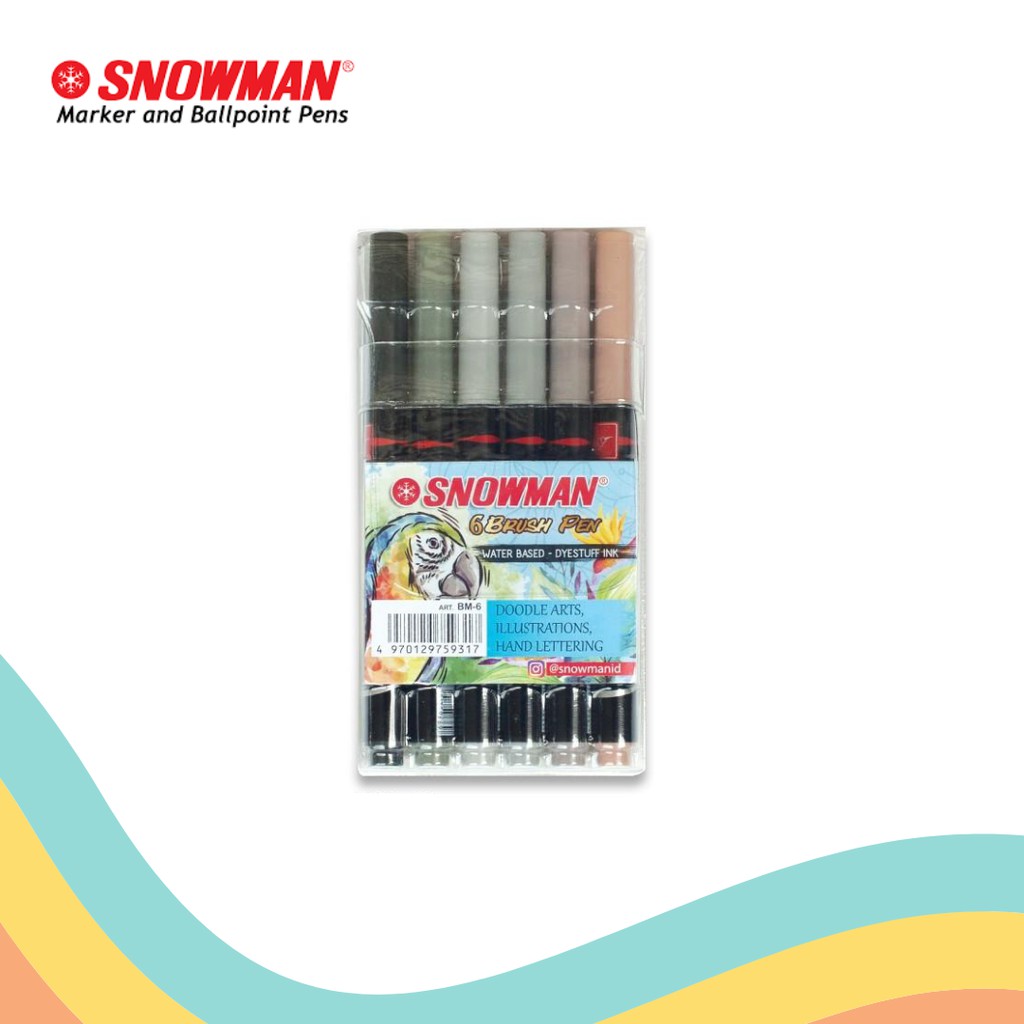 

SPIDOL BRUSH PEN SNOWMAN 6 WARNA (1 PCS)