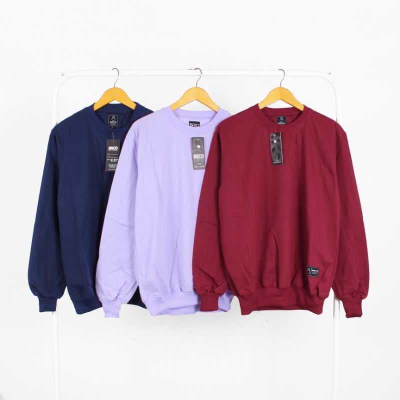 BRCO Sweatshirt Crewneck Polos Hijau Botol Pria Wanita