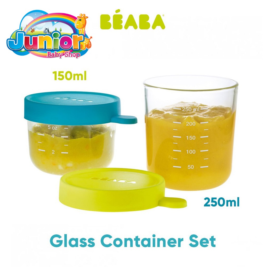 Beaba Set of 2 Glass Containers 150ml + 250ml