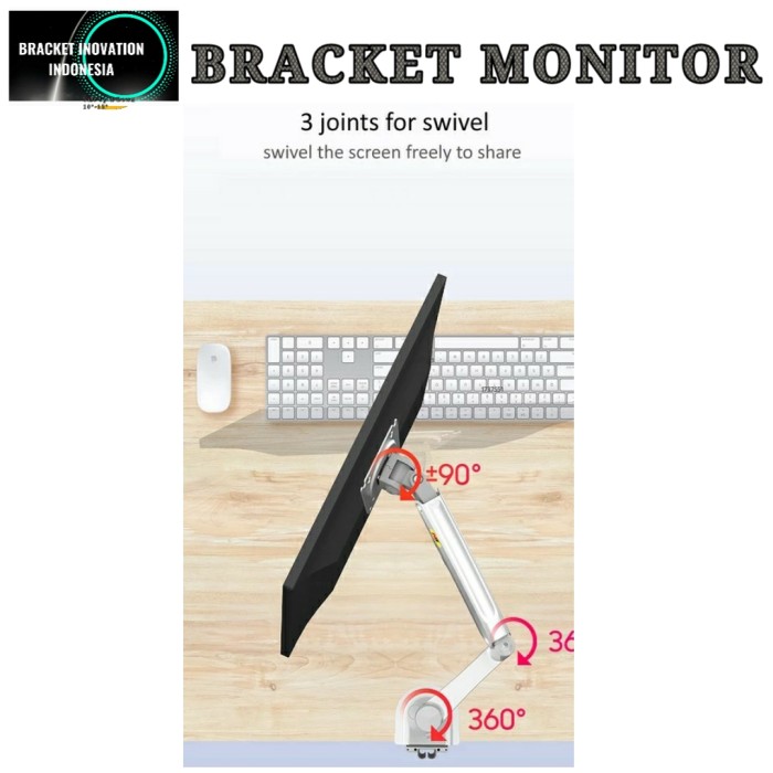 Stand monitor meja Bracket monitor meja 14-32&quot; Full Motion North Bayou