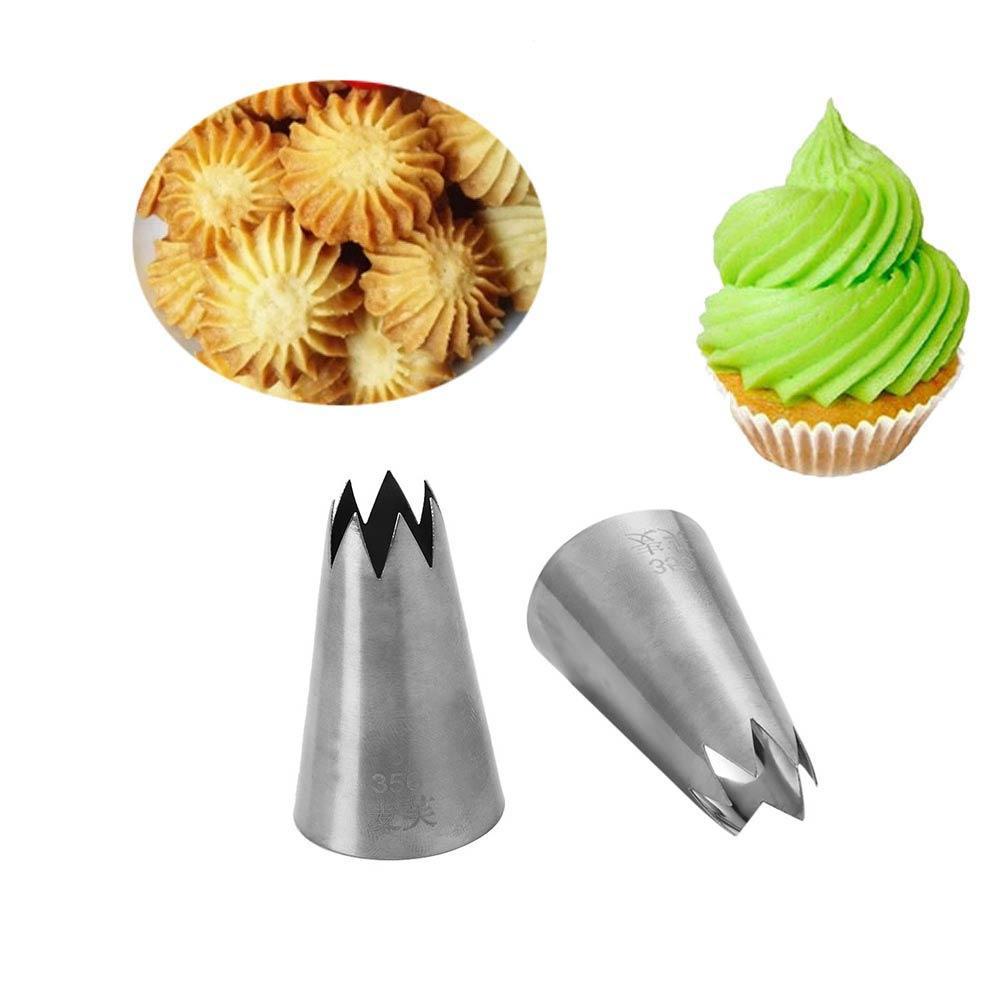 Preva Flower Icing Piping Nozzle Bakery Pastry Tips Alat Es Krim Cupcake Stainless Steel