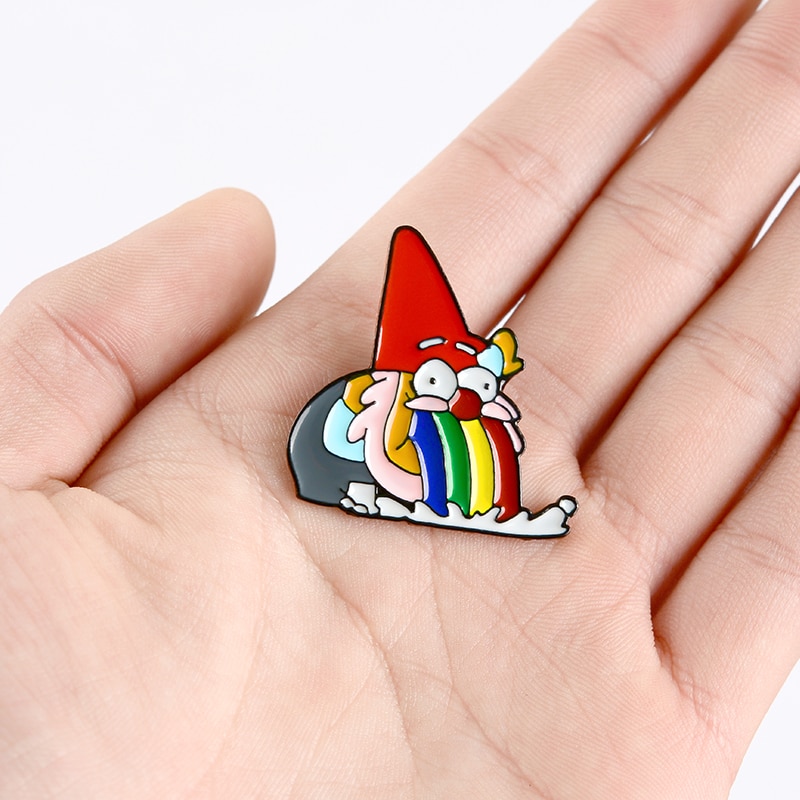 Bros Pin Enamel Desain Kartun Pelangi Vomit Dwarf Untuk Hadiah Anak