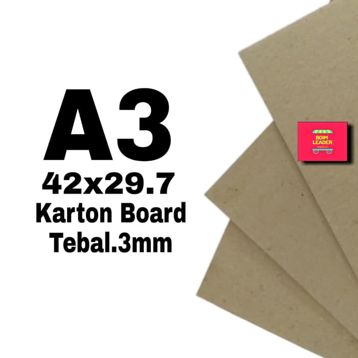 

Karton Board Tebal 3mm Ukuran A3