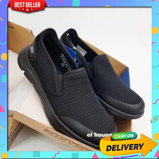 Sepatu Casual Local Brand S1 Kerja Kantor Kuliah Semi Formal Cowok Ket  Gowalk 5 Apprize - Full Bla