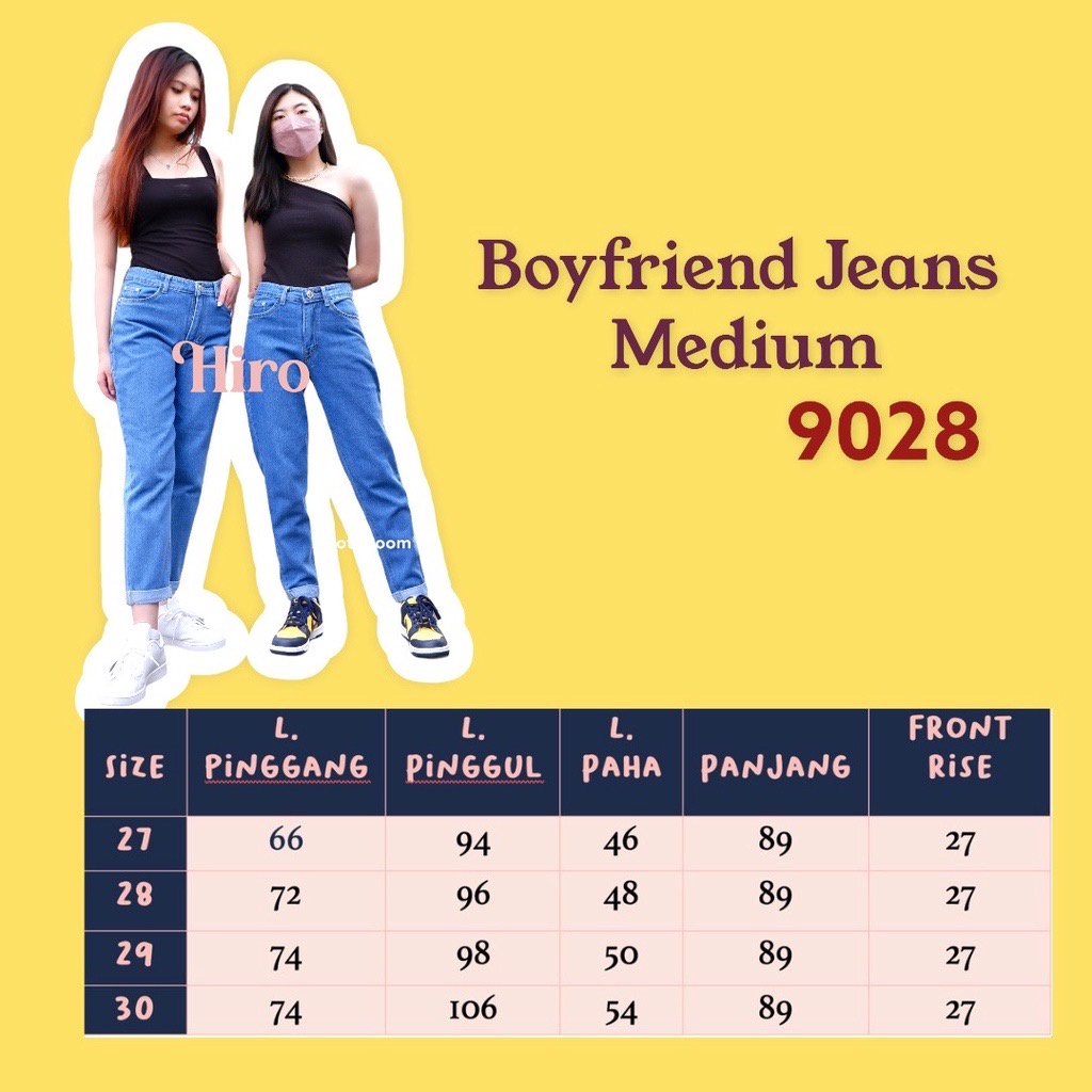 Celana HIRO WEAR DENIM Boyfriend Jeans Wanita Panjang 9028 CANDICE