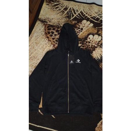 zip hoodie converse star chevron black
