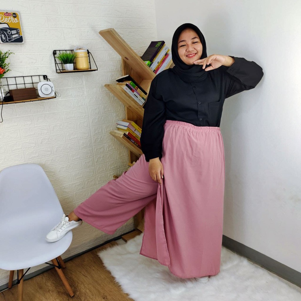 ROK CELANA JUMBO PREMIUM WOLFIS / ROK WOLVIS MUSLIM PANJANG WANITA UP TO 100KG