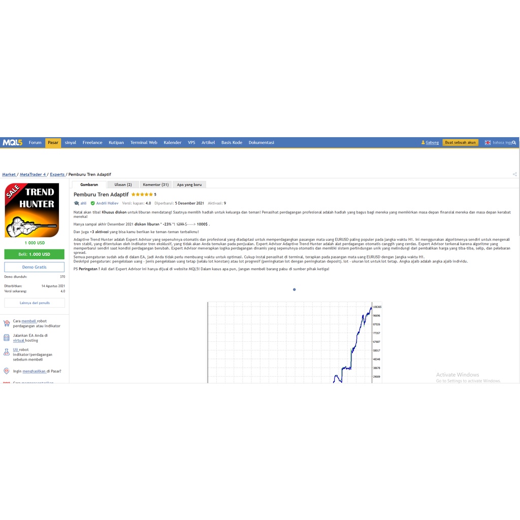 Adaptive Trend Hunter EA mt4