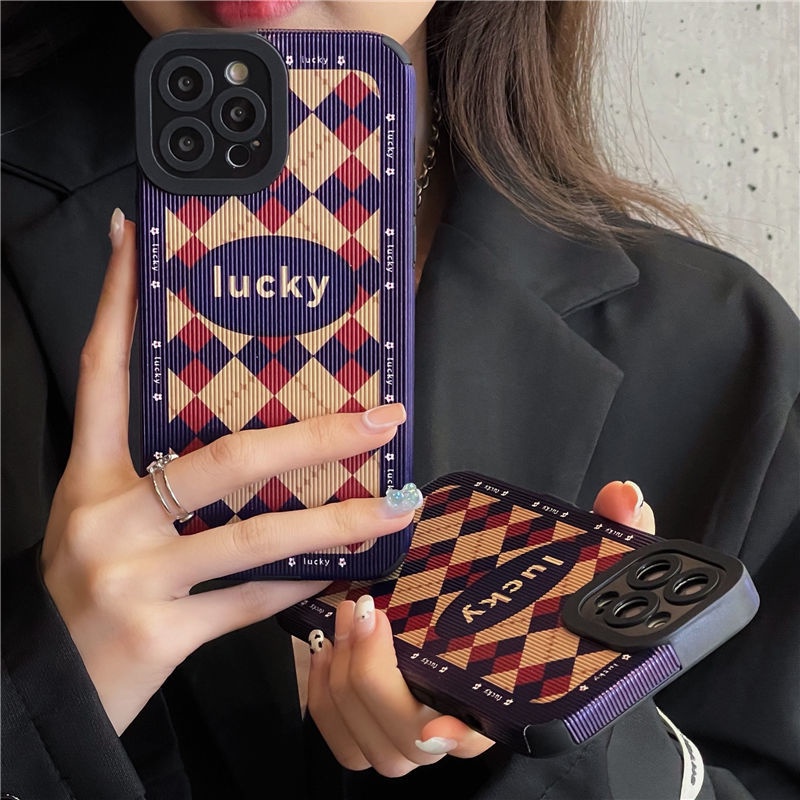 Soft Case Silikon Motif Print Tag Keberuntungan Untuk IPhone 12 13 11 Pro Max X Xs Max Xr Sjd4