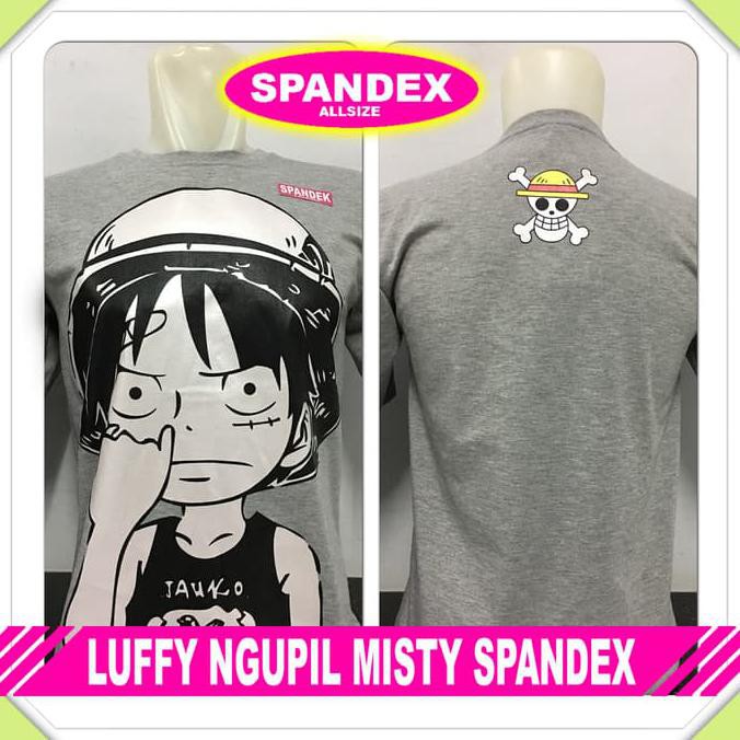 TERLARIS kaos distro kartun onepiece LUFFY NGUPIL MISTY