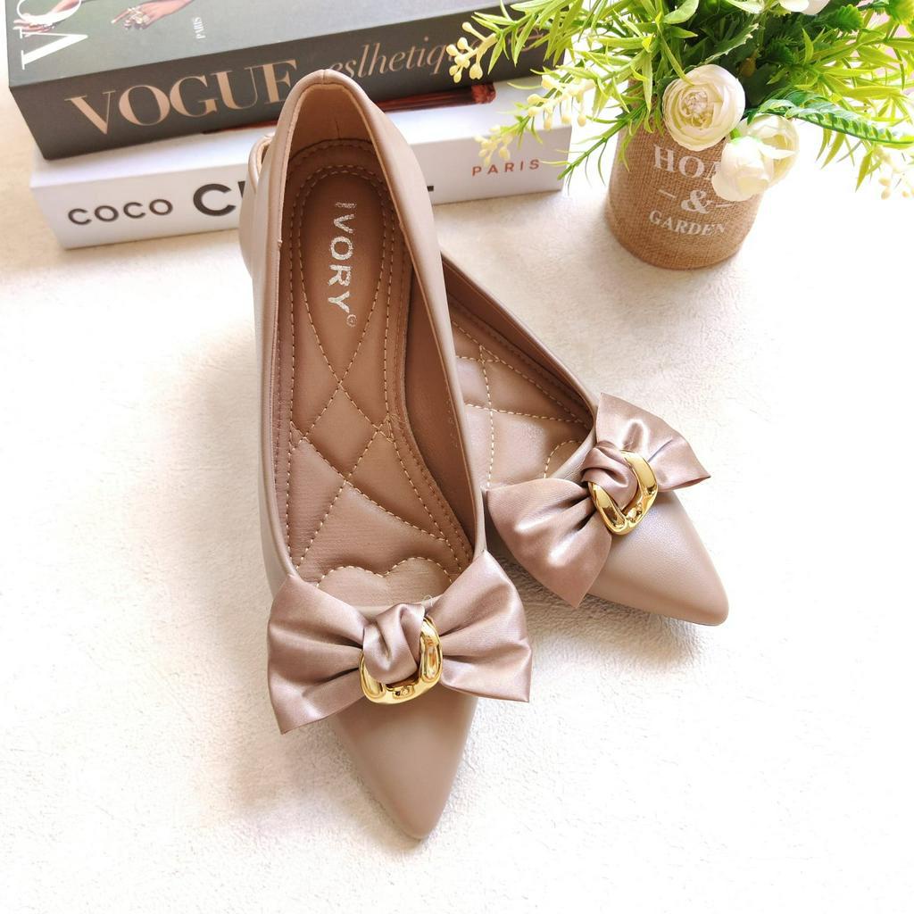 IVORY Sepatu Wanita Kitten Heels Import Pita 4cm IV35-P78