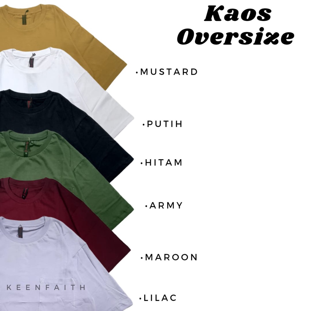 KAOS OVERSIZE POLOS KAOS OVERSIZE POLOS WANITA PRIA