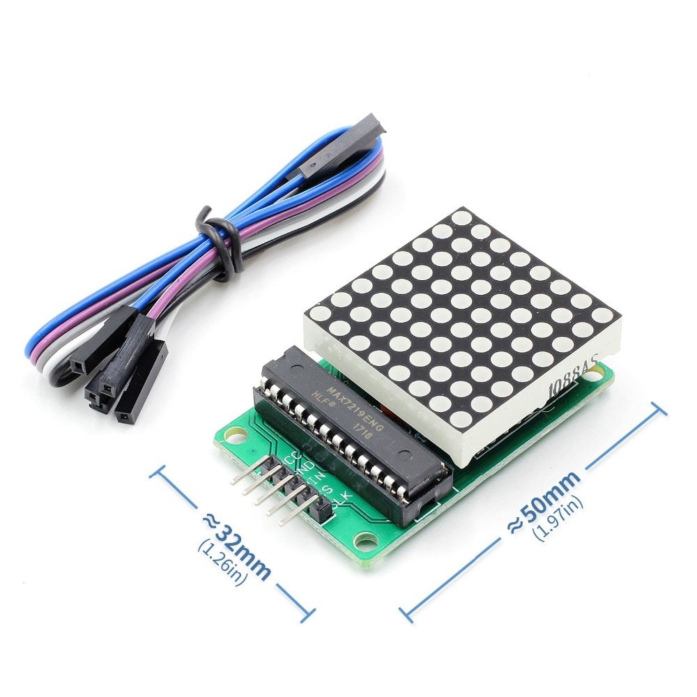 MAX7219 DOT LED MATRIX INTERFACE MODULE 8 X 8 DISPLAY