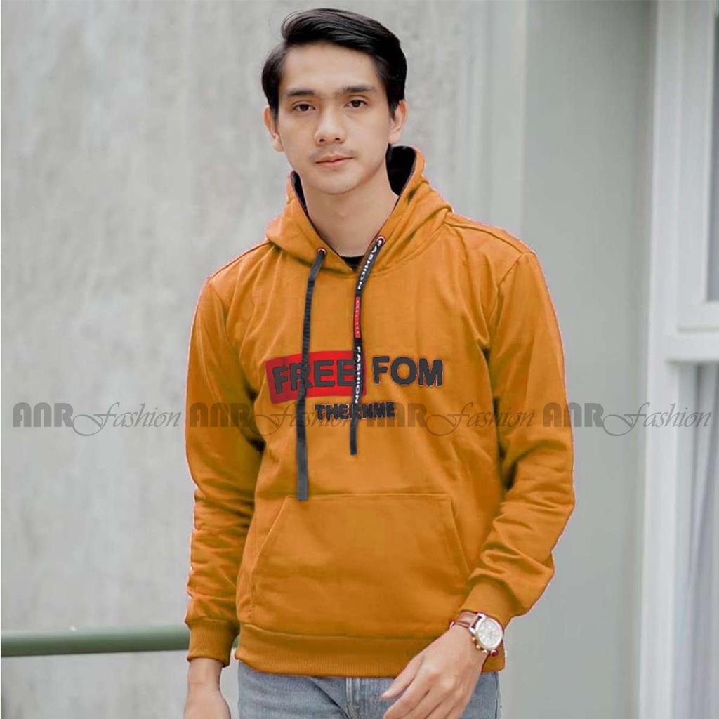 FreeFOM Hoodie - Sweater Hoodie Jumper Free FOM Pria - Bahan Fleece