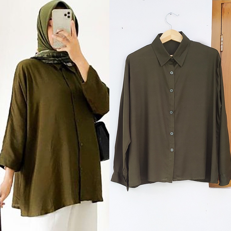 [COD] KEMEJA WANITA KATUN POLOS ATASAN BASIC BUSUI ORIGINAL MADINAH TOYOBO MADAME