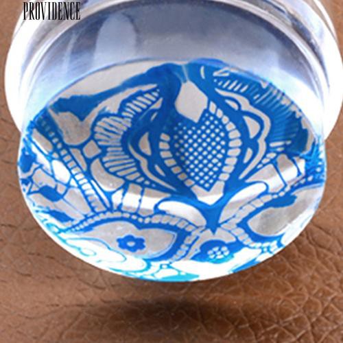 [Bayar Di Tempat]  2 Pcs Jelas Stamper Scraper Mini DIY Nail Art Gambar Plat Transfer Manicure Alat