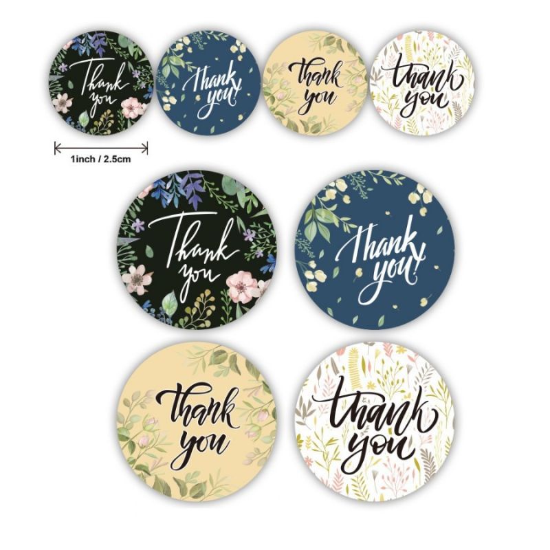 (1 Roll/500pcs) Stiker Sticker Label Thank You Handmade With Love