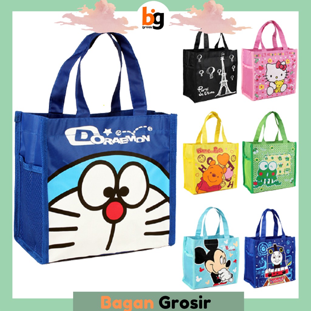 Tas Bekal Kecil Besar Viral Murah Perempuan Karakter K8E5 Bayi Set Lunch Bag Jumbo Laki Laki Oval Be