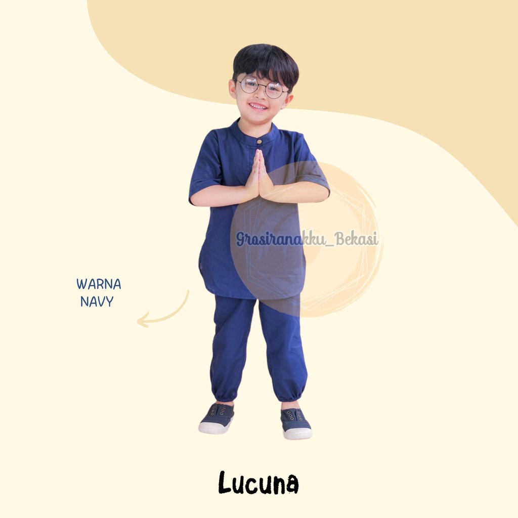 Setelan Anak Koko Adam Lucuna Linen Mix Warna 1-5tahun