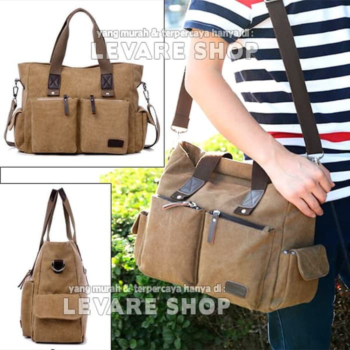 Tas Selempang Tenteng Kanvas - Import Kerja Kuliah Pria Cowok Cewek