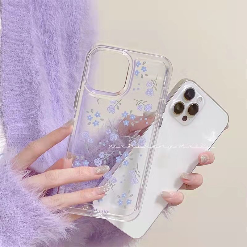 Case Pelindung Bahan Akrilik Transparan Motif Bunga Untuk iPhone 13 Pro 13prm 11 7Plus 8Plus Xr XS 13 12 Pro Max