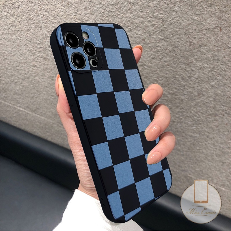 Soft Case Tpu Motif Kotak-Kotak Hitam Putih Untuk Infinix Hot 11 Play 10 11 10S Smart 5 6 Hot 10T Note 8 9 Play