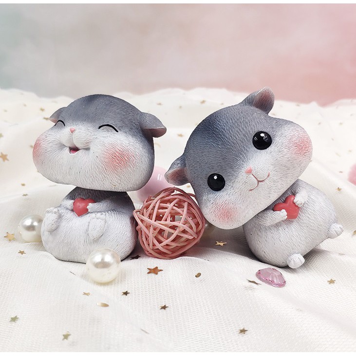 Pajangan Dashboard Mobil CUTE HAMSTER Plastik Karet Goyang Kepala Shacking Head