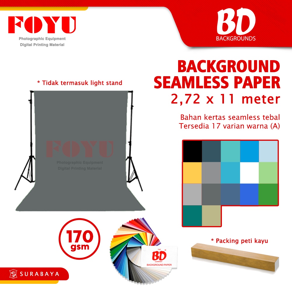 

Background Paper Kertas Polos Seamless BD Uk. 2.72x11 Mtr - A