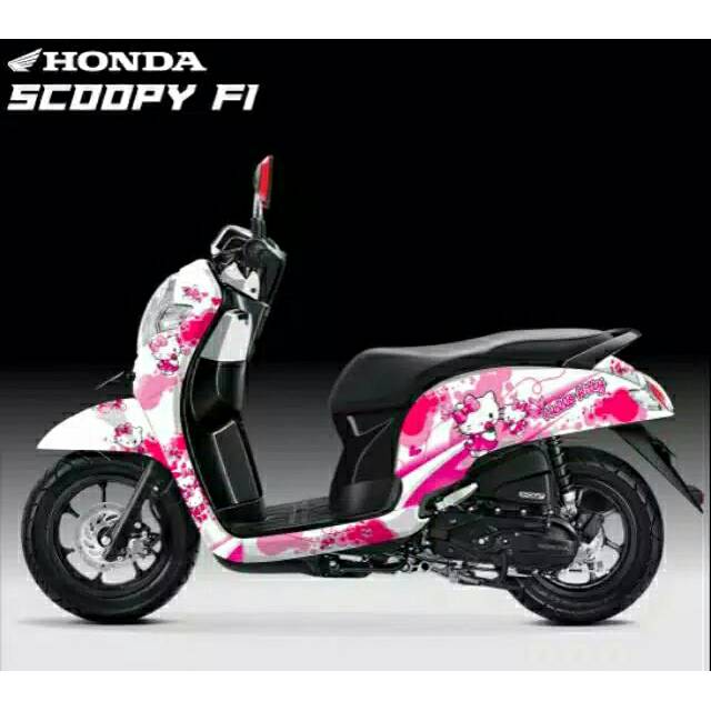 Decal full body honda scoopy variasi kitty pink
