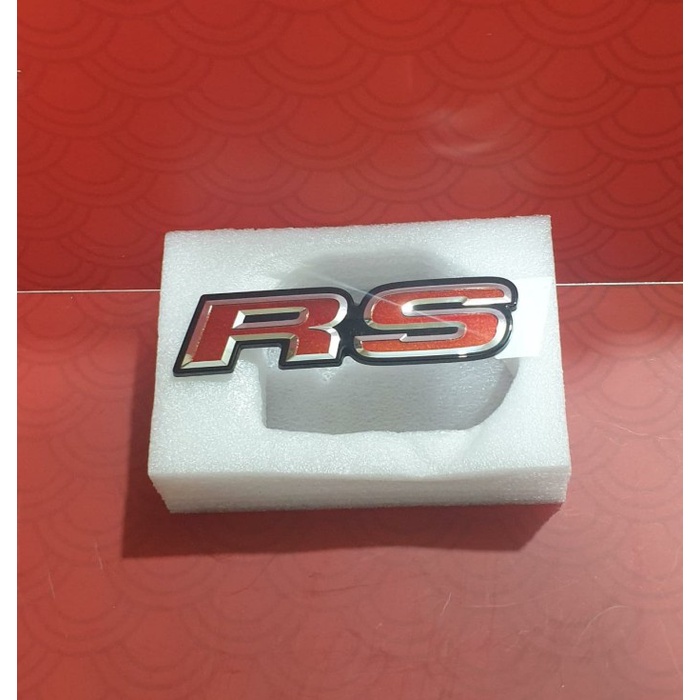 Lambang Stiker Emblem RS merah original Honda Brio Jazz RS