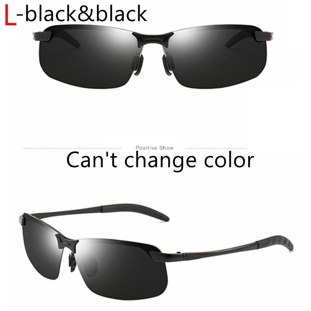 UV400 Kacamata Polarized Photocromic Pria Wanita Photocromic Siang Malam Auto Change Color-L