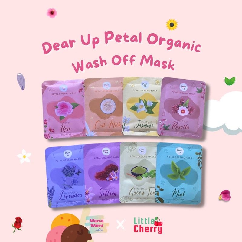 ✨APRILSHOP✨Dear Up Petal Organic Mask 10g | Masker Wajah Organik | Face Mask | BPOM HALAL