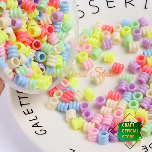 60 Pcs Manik Mote Ulir Pembatas Ulir Pastel Bahan Kerajinan DIY