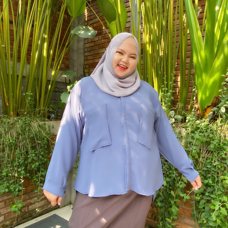 SABINA TOP KEMEJA OVERSIZE JUMBO KEMEJA WANITA BIGSIZE BAJU WANITA JUMBO