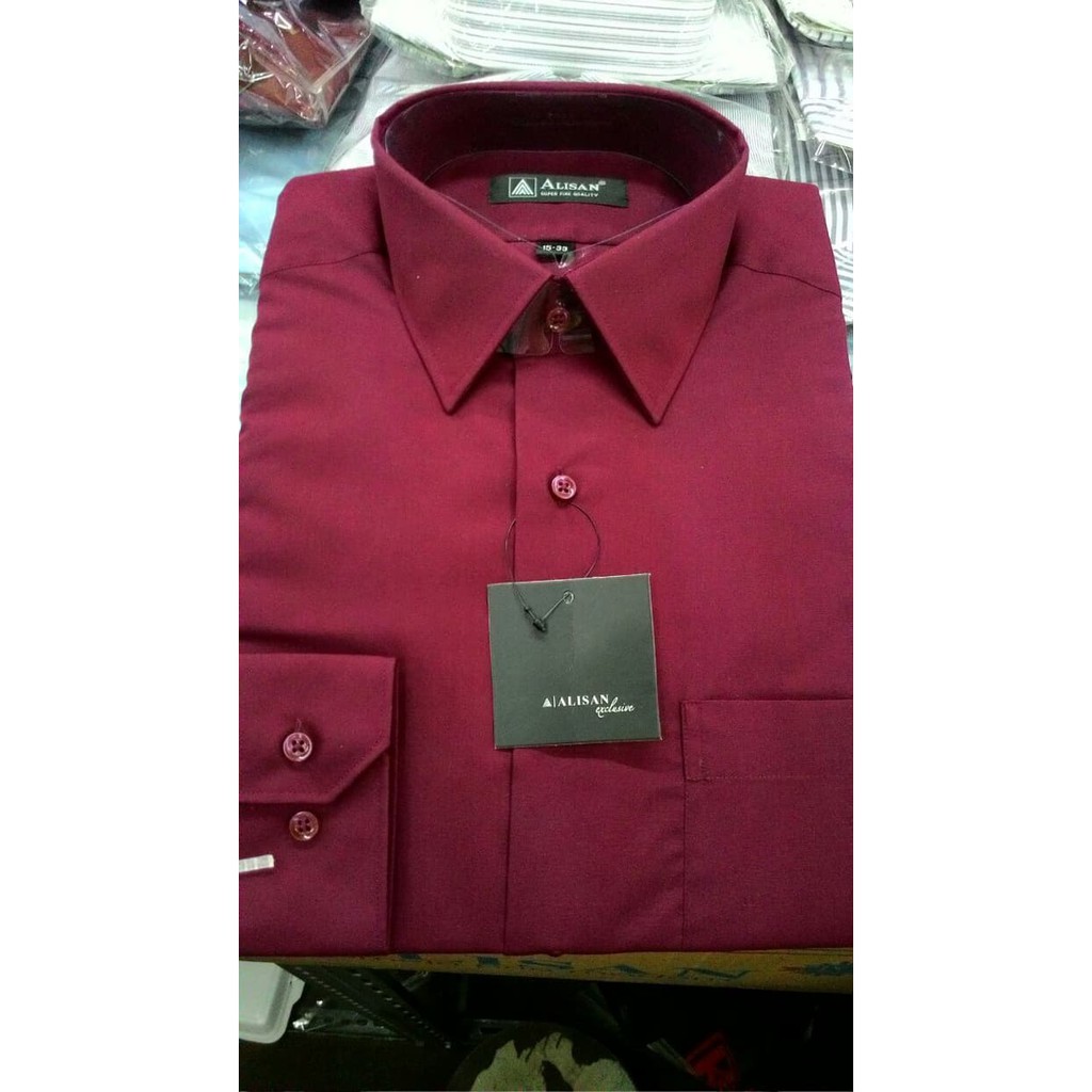 Randy Hem Cowok Lengan Pendek Muslim Koko Laki HI665 Kemeja Alisan Merah Maroon Reg Fit/ Slim Fit .
