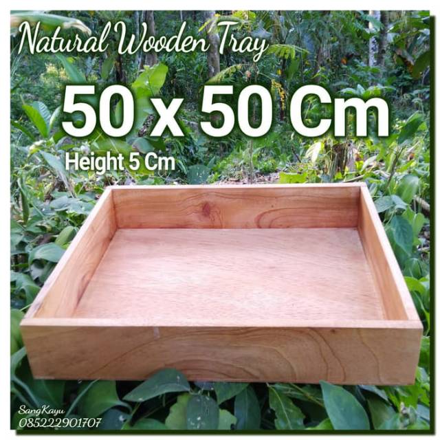 Wooden Tray 50x50x5cm Nampan kayu Nampan saji kotak seserahan kayu