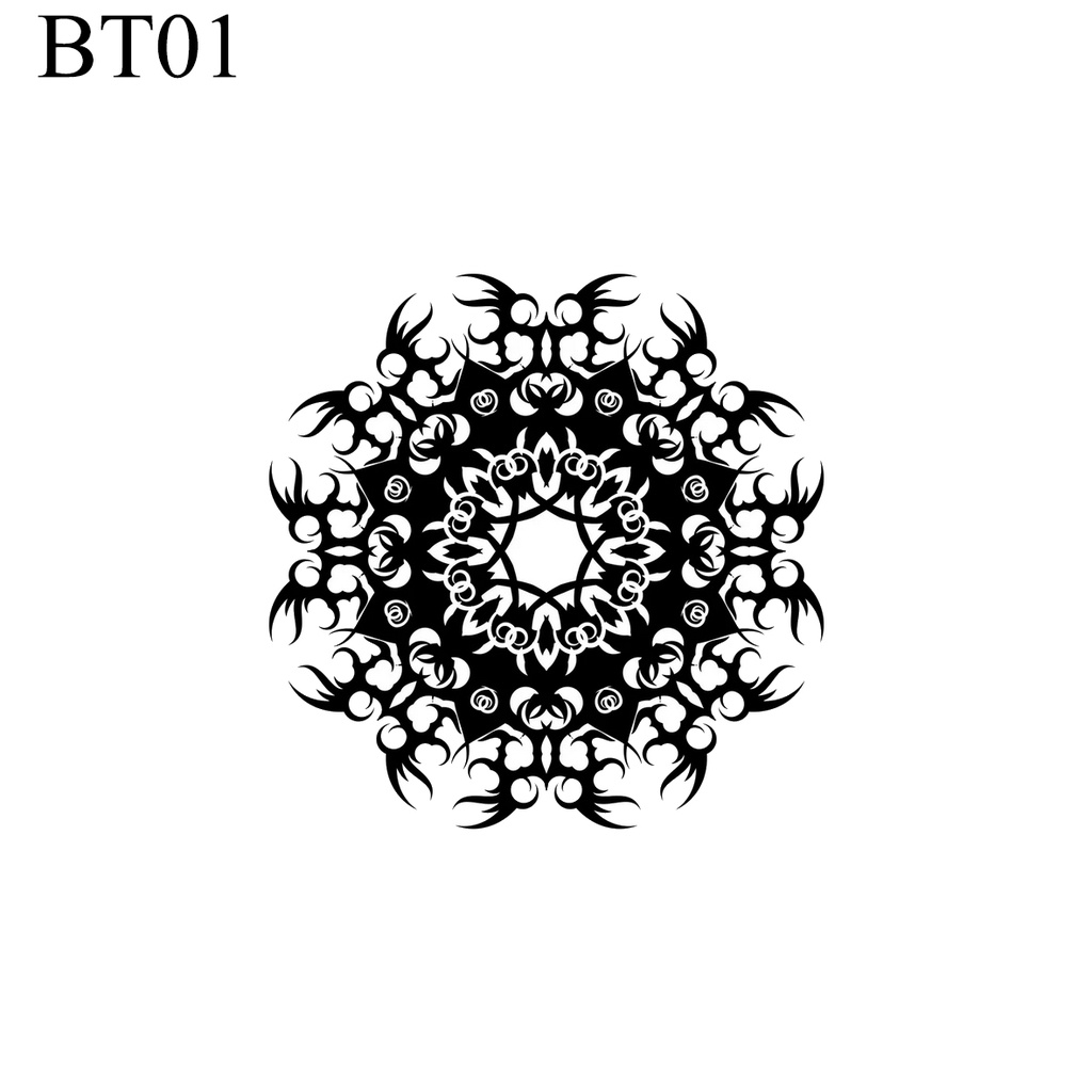 TATEMPO tato temporer - Black Tribal/Circle/Lingkaran Tattoo