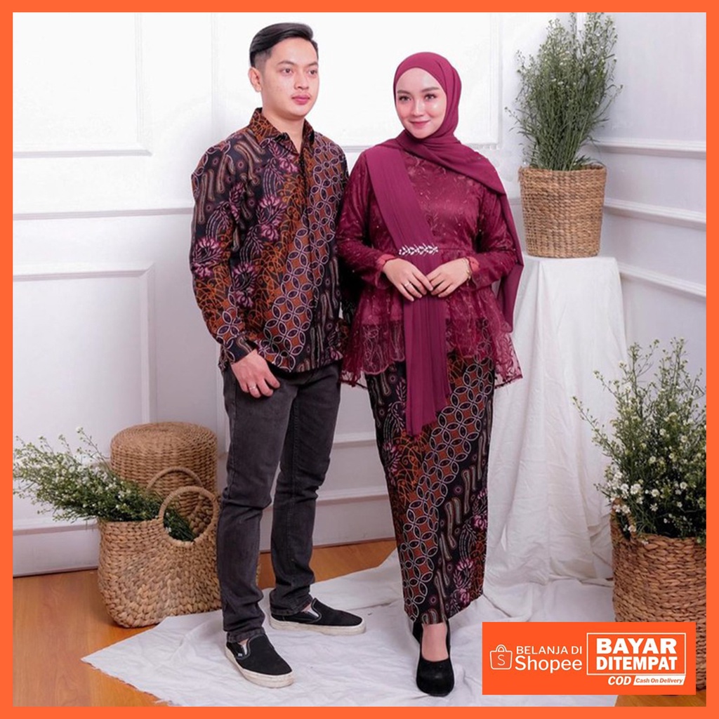 Jual Maura Couple Sania Ruffle Batik Couple Ori Ndoro Jowi Garansi