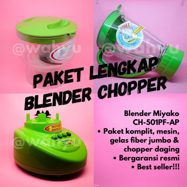 Miyako Chopper Penggiling Daging CH 501 PF AP komplit set 2 in 1