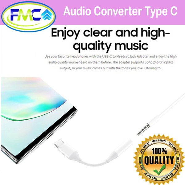 Converter Type C USB To Jack 3,5mm Konektor Connector Audio Hp Handphone Ke Headset Earphone Handsfree Adapter