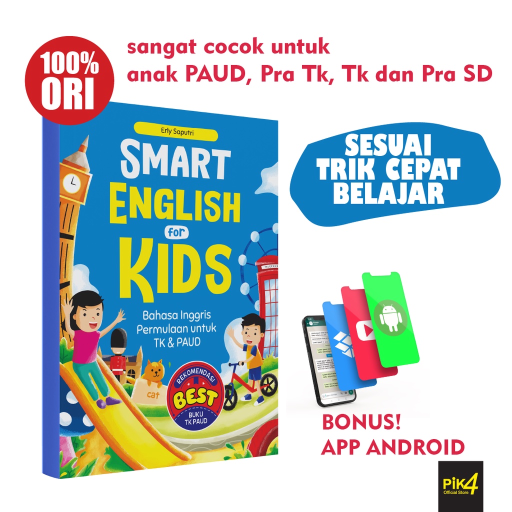 Buku anak Smart English For Kids Bahasa Inggris Permulaan Untuk Tk dan PAUD pra SD