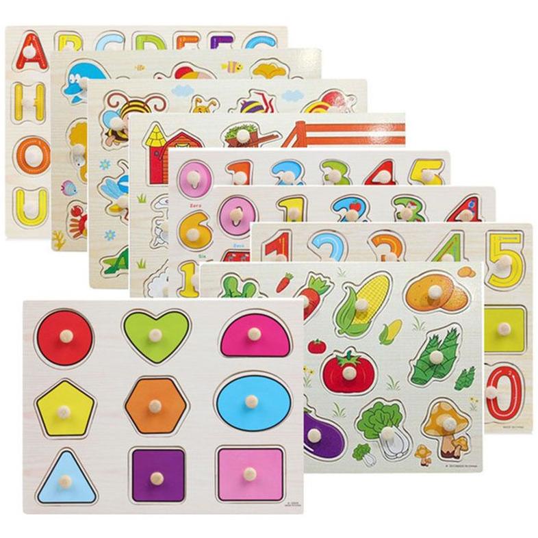 (Aldebaran Edutoys) Puzzle Knob Anak / Puzzle Buah Buahan / Puzzle Sayuran / Puzzle Kayu Hewan Darat